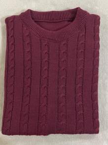 Men's Braided Knit Top - Men's Fall/Winter Regular Fit Braided Sweater For Going Out Night Out Weekend Casual