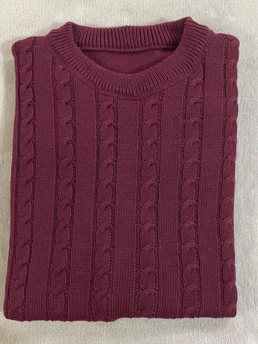 Men's Braided Knit Top - Men's Fall/Winter Regular Fit Braided Sweater For Going Out Night Out Weekend Casual