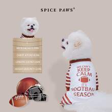 1 件宠物足球球衣，可爱的宠物狗足球迷服装，透气运动连体衣，适合中小型犬在比赛日穿着