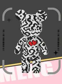 POKOJA LAND 3688pcs 47cm/18.5inch White Geart-Shaped Bear DIY Pixel Building Blocks, Room Creative Decoration, Desktop Ornaments, Stress Relieving Toys, Halloween Gifts, Birthday Gifts, Christmas Gifts, Graduation Gifts, Good Friend Gifts, Couple Gifts, New Year Gifts, Wedding Gifts, Easter Gifts,Suitable For Everyone - Multicolor - View 7