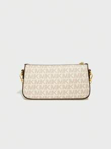 Nuova borsa a baguette classica in PU impermeabile con stampa a lettere, decorata con pendente a forma di ciliegia e motivo a lettere in metallo, con tracolla regolabile, borsa a spalla casual da donna, portafoglio, borsa da lavoro alla moda, adatta per lo shopping, gli spostamenti, le vacanze e i viaggi.