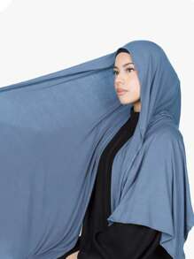 1件装女士经典纯色长披肩，优雅休闲流苏围巾，优质针织莫代尔面料，头巾式头巾，适合日常生活、旅行和聚会等场合。