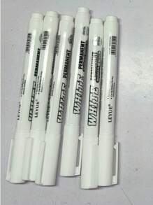 1pc/12pcs White Permanent Marker Pen, Waterproof & Oil-Based For Tire Graffiti, Quick Drying Non-Erasable Fine-Tip Oil-Based Marker Pen Suitable For Glass, Window, Tire, Fabric, Wood, Leather, Ceramic, Metal, Paper, Art Drawing, Graffiti, Wedding, Photo Album, Wedding Decoration (Random Color)