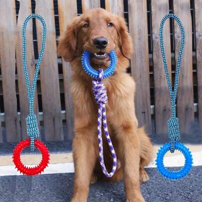 Brinquedo de corda durável para cães, adequado para mastigadores agressivos e para aliviar a ansiedade | Treinamento interativo para cães grandes, médios e pequenos, brinquedo de puxar para animais de estimação durável, pacote com 1, brinquedo de puxar para cães de estimação, brinquedo de mastigar interativo para cães pequenos e médios, alivia o tédio da mastigação