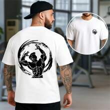 Oversized T-Shirt Premium Mesh Maromba Print Bodybuilder Art Minimalist Streetwear Men's