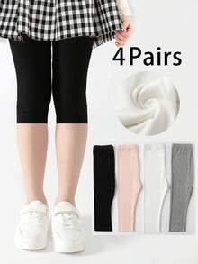 1 quần legging ngắn in họa tiết sọc dọc màu trơn cho trẻ em - Nhiều màu - Xem 29