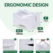 Almohada para las piernas | Almohadas ergonómicas para dormir de lado | Almohada de espuma de memoria para la rodilla con correa para dormir de lado | Almohada para la rodilla y la pierna con funda extraíble y lavable