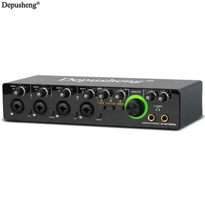  Depusheng Audio Interface MD44 Sound Card AD Converter With Monitoring Electric Guitar Live Recording For Studio Singing Podcast