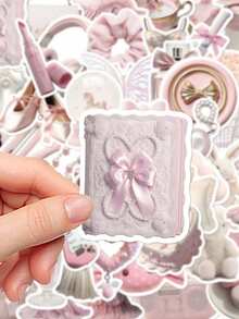 50 miếng dán chủ đề màu hồng nhạt hình cô gái múa ba lê, dùng trang trí phòng, tủ lạnh, máy tính xách tay, máy tính xách tay, nhãn dán sáng tạo tự làm - Nhiều màu - Xem 7