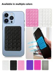 Nouvelle marque Ventouse en silicone, support de téléphone à ventouse carré à simple face, support de boîtier de téléphone adhésif, accessoires de téléphone en silicone pour iPhone et Android, support de téléphone mains libres, jouet à trépigner, miroir, support de téléphone de douche, vidéo vibrante et selfie, étui de chargeur universel à ventouse