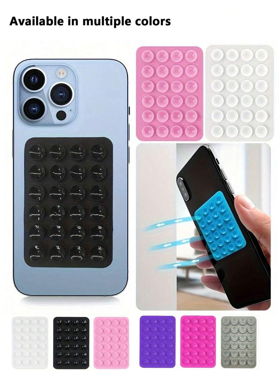 Nouvelle marque Ventouse en silicone, support de téléphone à ventouse carré à simple face, support de boîtier de téléphone adhésif, accessoires de téléphone en silicone pour iPhone et Android, support de téléphone mains libres, jouet à trépigner, miroir, support de téléphone de douche, vidéo vibrante et selfie, étui de chargeur universel à ventouse