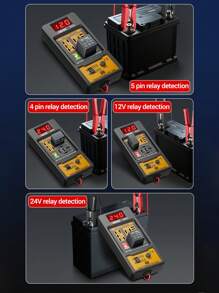 Car Relay Tester Voltage Tester Digital Relay Detector Universal 11-25V Automotive Car Battery Checker LED Indicator Light Relay Diagnostic 4/5 Foot Socket Relay Analysis