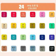 12/24/36/48 Colors Dual-Tip Alcohol-Based Marker Pens, Watercolor Brush Pens For Children Painting, Vivid Color, Quick-Drying, Halloween And Christmas Party Supplies