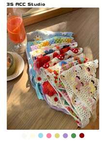 1 Stück Damen Sommer Strandschal, Boho-Stil gestrickter dreieckiger Kopfwickel, handgefertigter gehäkelter Stirnband, ländlicher Stil Kopfwickel Bandana Haartuch