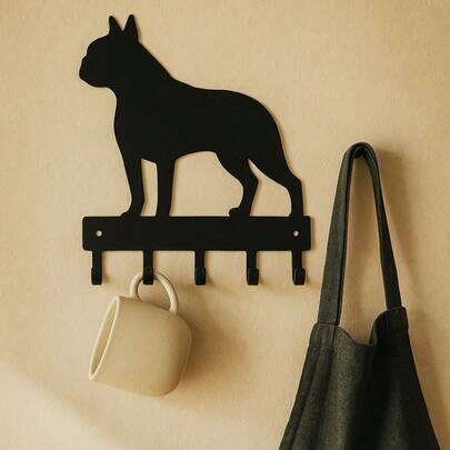 1PC Minimalist Dog Wall Hook - Easy-Install Black Iron Pet Organizer | Keys & Hats, Farmhouse Chic Decor.Suitable For Modern Home Decor, Home Decoration, Room Decor, Bedroom Decor, Bathroom Decor, Waterproof, Rust Proof ,Wall Decor, Birthday Gift, Kitchen