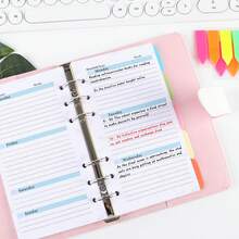 6-Loch Lose-Blatt-Notizbuch Ersatz-Zubehör-Set, Wochenplan, Monatsplan, Haushaltsbuch Ersatz-Innenseiten, Handkonten Innenseiten, A6 Notizbuch Ersatz-Innenteil