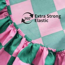 Best Season 4 Piece Bed Sheet Set - Full Size - Soft Microfiber Bedding Sheet Set, Deep Pocket, Stain, Fade & Wrinkle Resistant (Plaid Black & White), Luxury Comfortable - Plaid Pink & Green - View 4