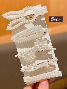 Bộ 5/10/15/30 chiếc kẹp tóc nữ màu be, thời trang và thanh lịch, đính ngọc trai giả, nhiều kiểu dáng kết hợp, phù hợp sử dụng hàng ngày, được đề xuất làm quà tặng phụ kiện tóc cho nữ, kẹp càng cua, kẹp tóc, kẹp tóc cài, kẹp tóc hình cá sấu, phụ kiện đội đầu, ghim cài tóc, quà tặng Ngày của Mẹ - Nhiều màu - Xem 18