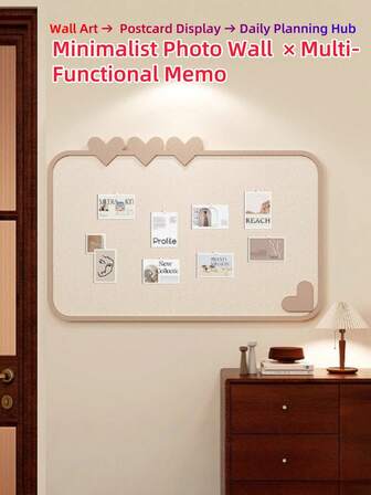 1 块自粘毡记事板，北欧简约风格墙面装饰，可固定办公室备忘录的别针，家庭/办公室/教室照片墙，可重复使用的墙纸，适用于书房/办公室/教室