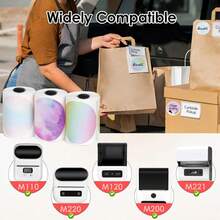 3 Rolls Thermal Colorful Label Paper, 50mm Self-Adhesive Label Paper, Compatible With Phomemo M110/M200/M220/ M221/M150/250/B3 Printer, For Flower Shop, Handmade DIY, Festival Gift DIY