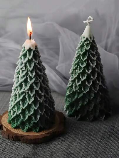 3D Pine Tree Christmas Tree Aromatherapy Silicone Candle Mold DIY Gypsum Soap Cement Mold Drooping Pine Tree Christmas Elements Design Plant Silicone Resin Mold Candle Holder Plaster Crafts Mold Home Festival Decoration Ornament, Christmas Decorations, Christmas Gifts