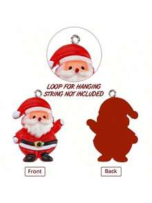 33pcs Mini Acrylic Christmas Decorations, Flat Hanging Ornaments, Miniature Christmas Trees, Figurines With Golden Embroidery Thread, Suitable For Christmas, Home, Party Decoration (Random Styles) - Multicolor - View 3