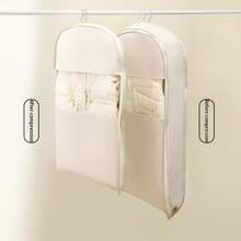 2025 Hot Selling Garment Dust Cover: Thickened Matte Anti-Moisture Anti-Mold Garment Bag | Detachable Widened Non-Slip Hanger (Fits 130cm Long Down Jacket/Cashmere Coat), Christmas Seasonal Storage Savior | Wardrobe Expansion Transparent Window Design, Dust-Proof Anti-Oxidation Garment Bag, Comes With Spare Hanger Hook + Upgraded Red & Gold Color