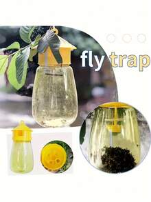Innovative Fly Trap Bottle - No Electricity/Battery Required, Yellow And Clear Design With Hanging Hook, And Harmless Fly Catcher For Summer, Plastic For Indoor/Outdoor Use - Multicolor - View 4