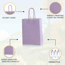 30pcs Light Purple Gift Bags, Simple And High-End, Used For Gift Packaging DIY Item Storage Gift Paper Bags Birthday Gifts Halloween Candy Packaging - 彩色 - 查看 3