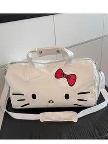 Sanrio 1个女士大号旅行手提包，可爱蝴蝶结单肩包，卡哇伊健身斜挎包，时尚礼物 - 彩色 - 查看 4