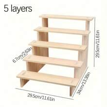 多层化妆品、模型、珠宝展示架 - 木質色 - 查看 11