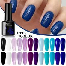TARTU TARTU Conjunto de 12 Peças de Esmalte de Gel 8ml em Tons de Rosa Nude, Rosa, Roxo, Vermelho, Cinza, Borgonha e Marrom MAR, 12 Cores de Esmalte de Gel Semi-Permanente, Remoção por Imersão para UV/LED, Para Salão e Arte de Unhas DIY em Casa, Presente para Meninas