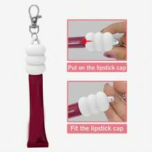 1 Stück Schlüsselanhänger Lippenbalsam Halter Kappe - Ersatzkappe mit Stopfen, Lipgloss Schlüsselanhänger, praktisches Schlüsselring Accessoire für Frauen & Mütter, verhindert Verlust