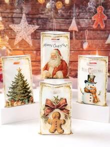 50pcs Christmas Gift Bags Handbag, Santa Claus, Snowman, Christmas Tree, Gingerbread Man Plastic Bags, Christmas Vintage Style Gift Decoration Bags, Merry Christmas Decorations, Christmas Party Supplies, Christmas Small Gift Bags, Shopping Small Goods Wrapping Bags, Christmas Gift Wrap Supplies, Kitchen Wrapping Supplies, 2026 New Year Decor, Party Favors