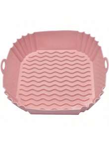 不粘硅胶空气炸锅内衬 8 英寸方形 - 1/2 包可重复使用烘焙垫，适用于 4-7 夸脱炸锅、烘焙纸替代品、必备厨房小工具