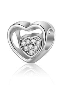 9 件优雅时尚心形、星星、钥匙、爱情锁串珠吊坠 DIY 装饰手链、项链、耳环、珠子、吊坠、饰品、创意配饰 - 彩色 - 查看 5