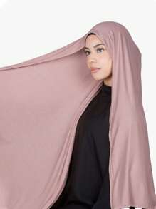 1件装女士经典纯色长披肩，优雅休闲流苏围巾，优质针织莫代尔面料，头巾式头巾，适合日常生活、旅行和聚会等场合。