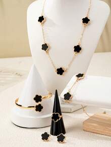 1 Set Elegant Floral Design Versatile 5-Piece Accessory Set For Women