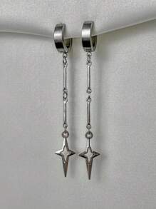 1 对哥特式珠宝十字架星形吊坠耳环朋克饰品铆钉耳环 - 彩色 - 查看 1