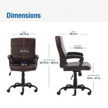 Bonded Leather MidBack Manager's Office Chair Brown - 布朗尼 - 查看 4