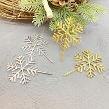 5PCS,Christmas Snowflake Cake Insert Label Plastic Snowflake Christmas Cake Decoration Accessories Paper Cup Dessert Decoration, Cake Decoration Items