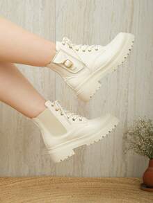 botin casual, botin de moda y comodos - Beis - Ver 2