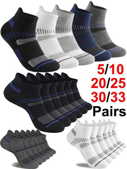 33 pares de calcetines de tobillo suaves, transpirables y de secado rápido, cálidos, antibacterianos, que absorben la humedad, de tejido de punto, adecuados para todas las estaciones, ideales para el hogar, patinaje, ciclismo, correr, viajar, senderismo y diversos deportes