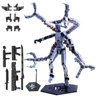3D Printed Customized T13 Action Figure Accessories, 13 Movable Joints T13 Collector's Desktop Decor, T-13 Posable 3D Printed Toy