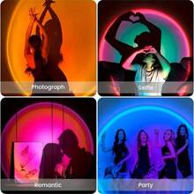 RGB Sunset Lamp, LED Night Light, USB Bedside Lamp, Projection Lamp, 16 Color Lighting, Bedroom Decor - 16 Colors - View 10