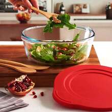 Large Glass Bowl With Lid, Glass Casserole Dish, Borosilicate Bakeware With Lid, Food Storage, Baking Dish With Lid, Oven, Stove, Microwave, Dishwasher And Refrigerator Safe Baking Dish 2.2 Quarts