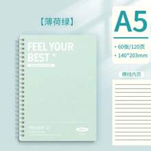5 Thick Spiral Notebooks With Perforated Pages, Soluble Notebook For Students, Office And School Supplies, Stationery