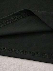 Camiseta sencilla y a la moda para mujer , adecuada para el verano. - Negro - Ver 3