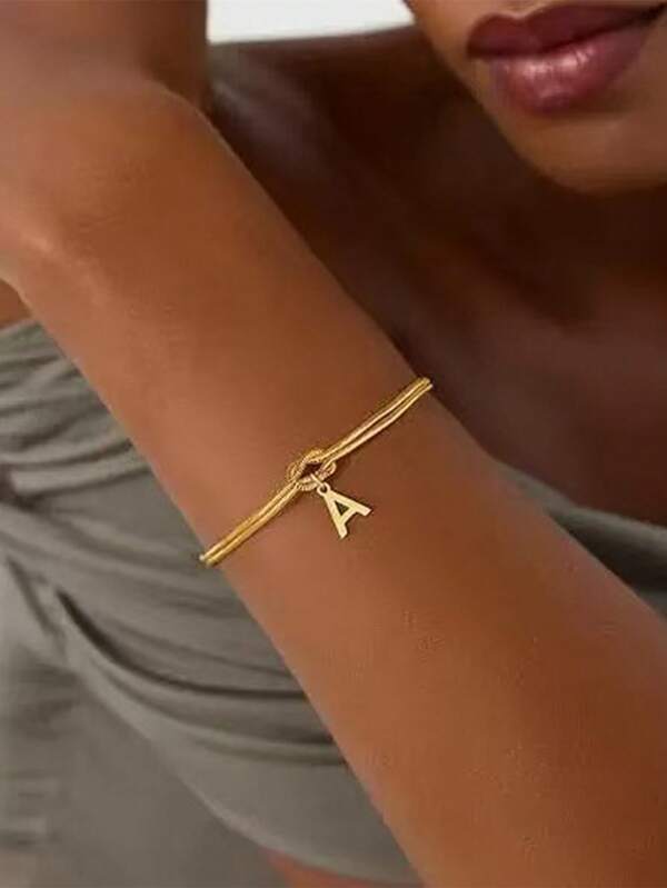 1 pieza Pulsera de cadena de doble capa con diseño minimalista elegante para mujeres, accesorio de moda versátil adecuado para uso diario, regalo para la novia
