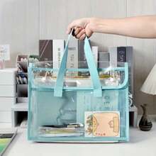 Pasta Organizadora e Portátil  Estilo Bolsa Com duas Repartições e Expansível - Aleatório - Visão 3